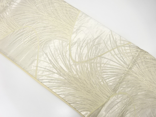 JAPANESE KIMONO / ANTIQUE FUKURO OBI / SILK / WOVEN STREAM & FLOWER